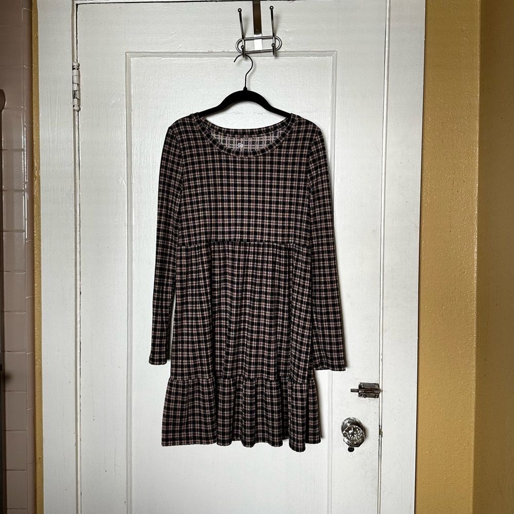 SO. PLAID BABYDOLL DRESS Sz M
